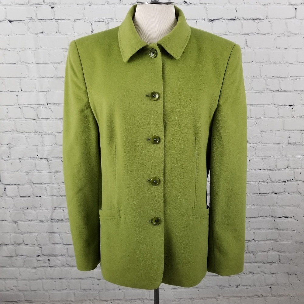 DELMOD | pistachio green wool/angora blend blazer